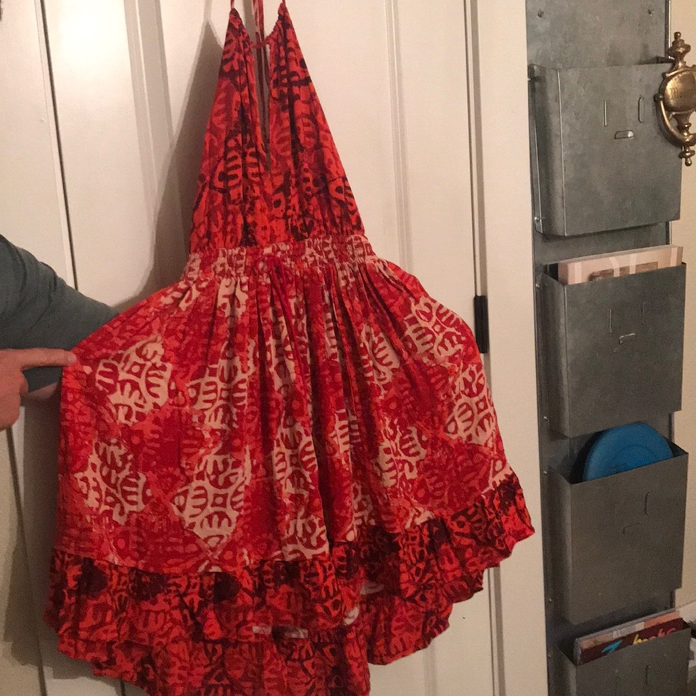 Free People (NWT) Fun Island style red sundress!🌺